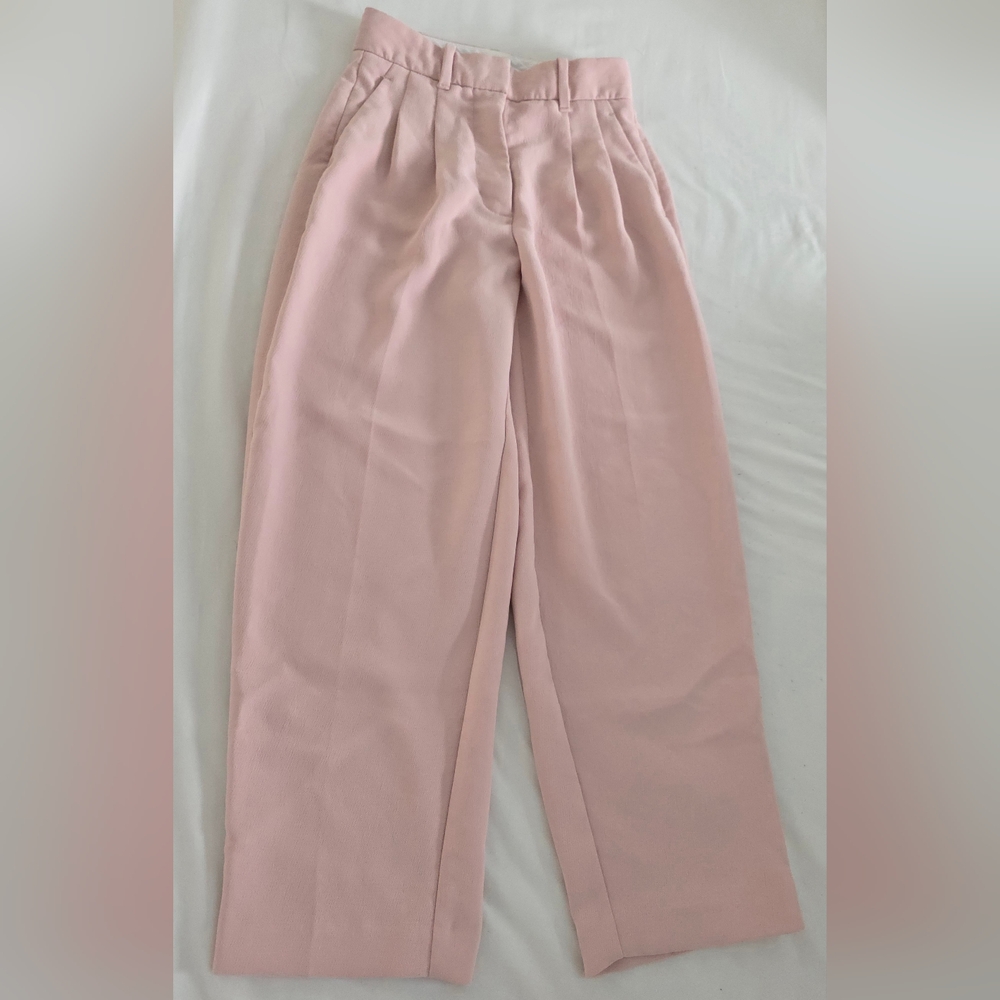 Wilfred High-Waist Cropped Wide-Leg Pants in Light Pink